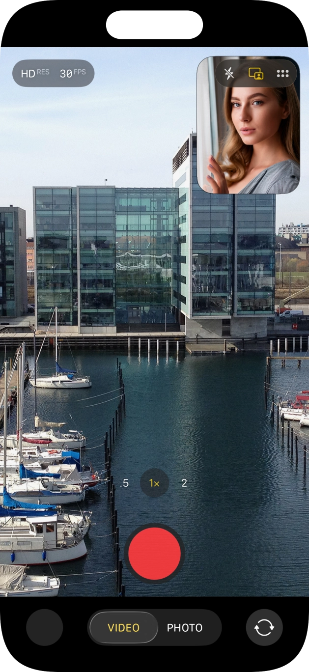 Press the record icon to start recording. Press the record icon to start recording.