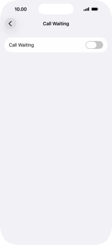 Press the indicator next to 'Call Waiting' to turn the function on or off.