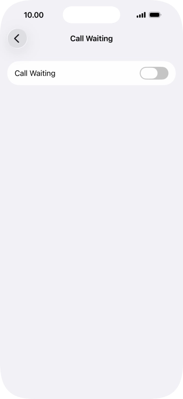 Press the indicator next to 'Call Waiting' to turn the function on or off.