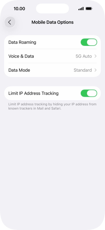 Press Data Mode. Press Data Mode.