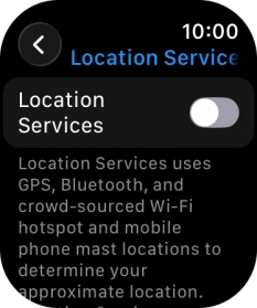 Press the indicator next to 'Location Services' to turn the function on or off.