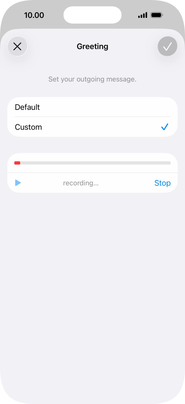 Press Stop to stop recording.