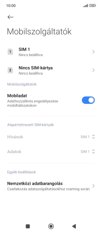Válaszd a SIM-kártya nevét.