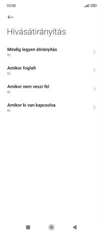 Kattints a kívánt hívásátirányítás-típusra.
