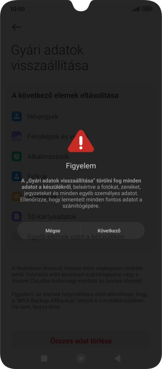 Válaszd a Következő lehetőséget.