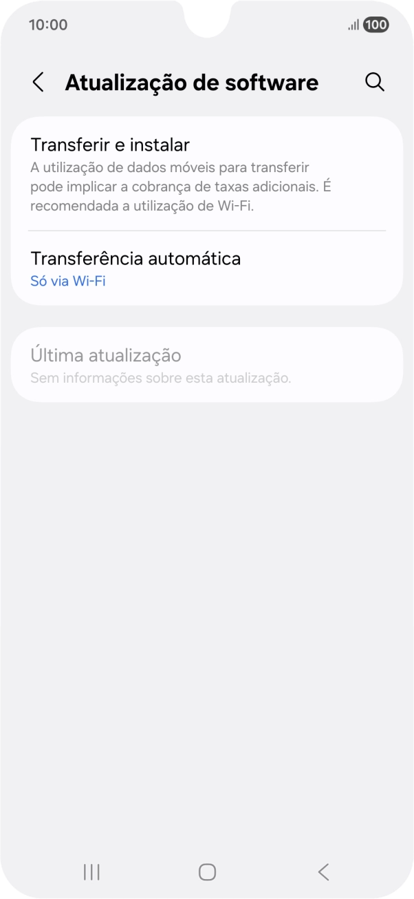 Prima Transferir e instalar. Se existir uma nova versão de software disponível, será agora indicado no ecrã. Siga as indicações no ecrã para atualizar o software do telefone.