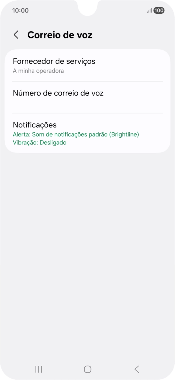 Prima Número de correio de voz.