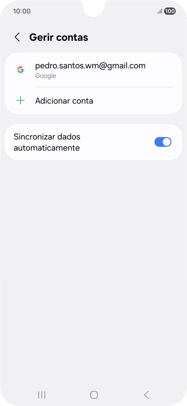 Prima Adicionar conta.