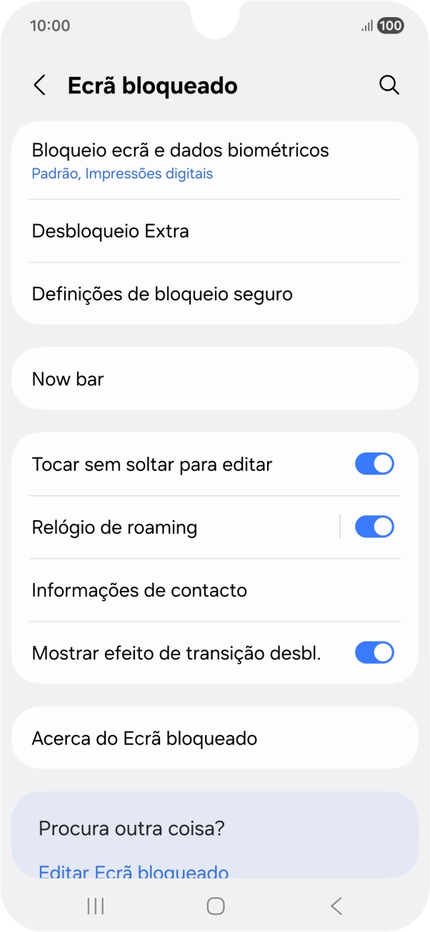 Prima Bloqueio ecrã e dados biométricos e introduza o código adicional de bloqueio do telefone que criou anteriormente.