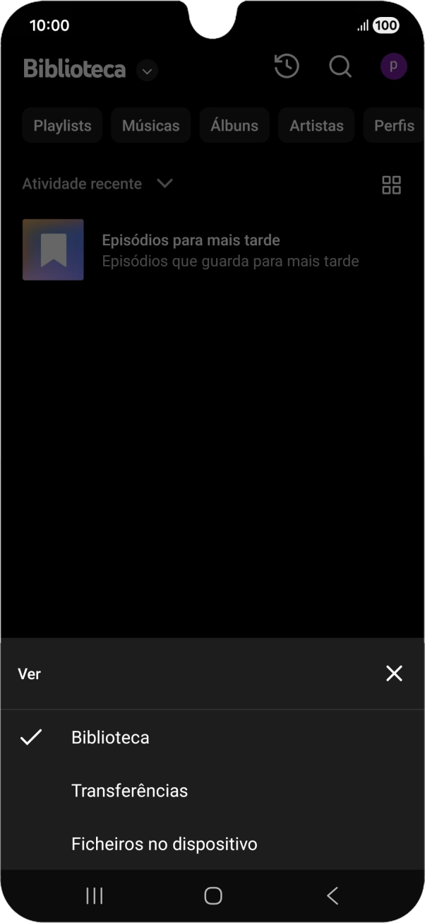 Prima a categoria pretendida e dirija-se ao ficheiro de música pretendido.
