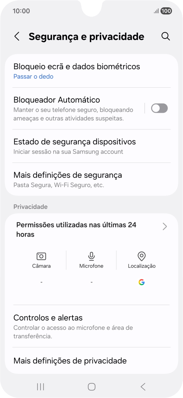 Prima Mais definições de segurança.