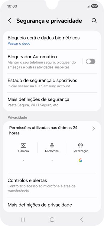 Prima Mais definições de segurança.