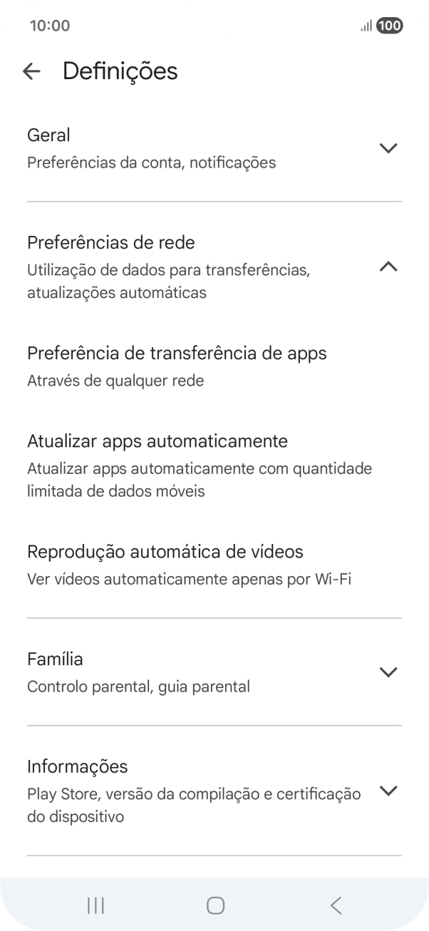 Prima Atualizar apps automaticamente.