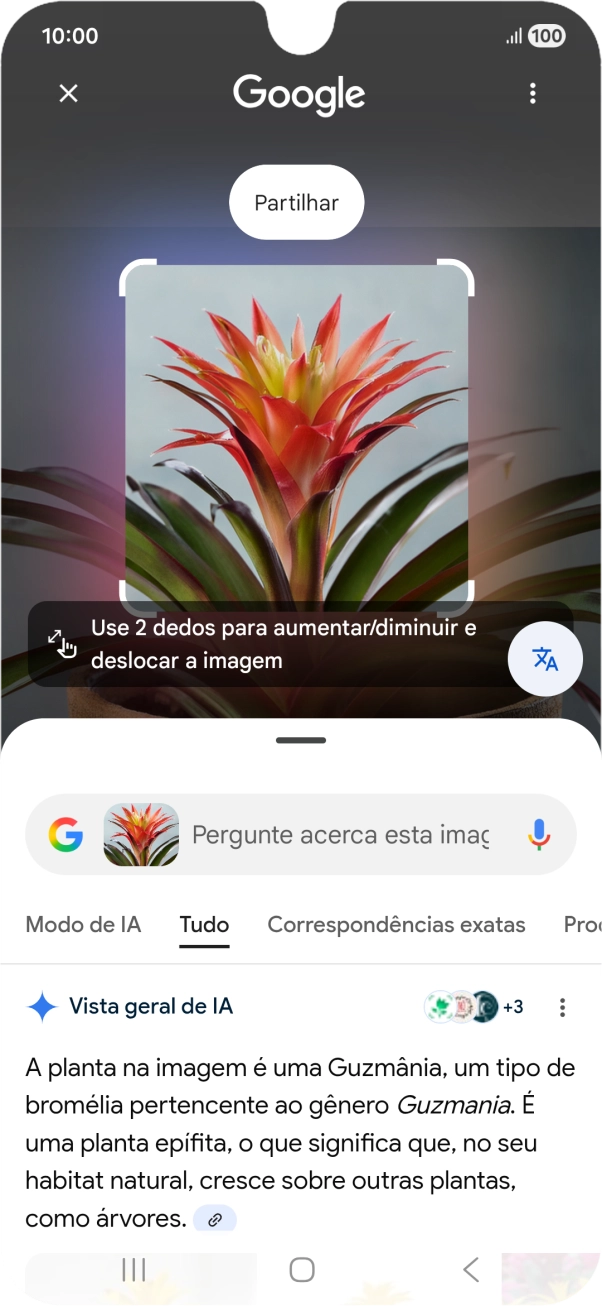Siga as indicações no ecrã  para utilizar os resultados da pesquisa.
