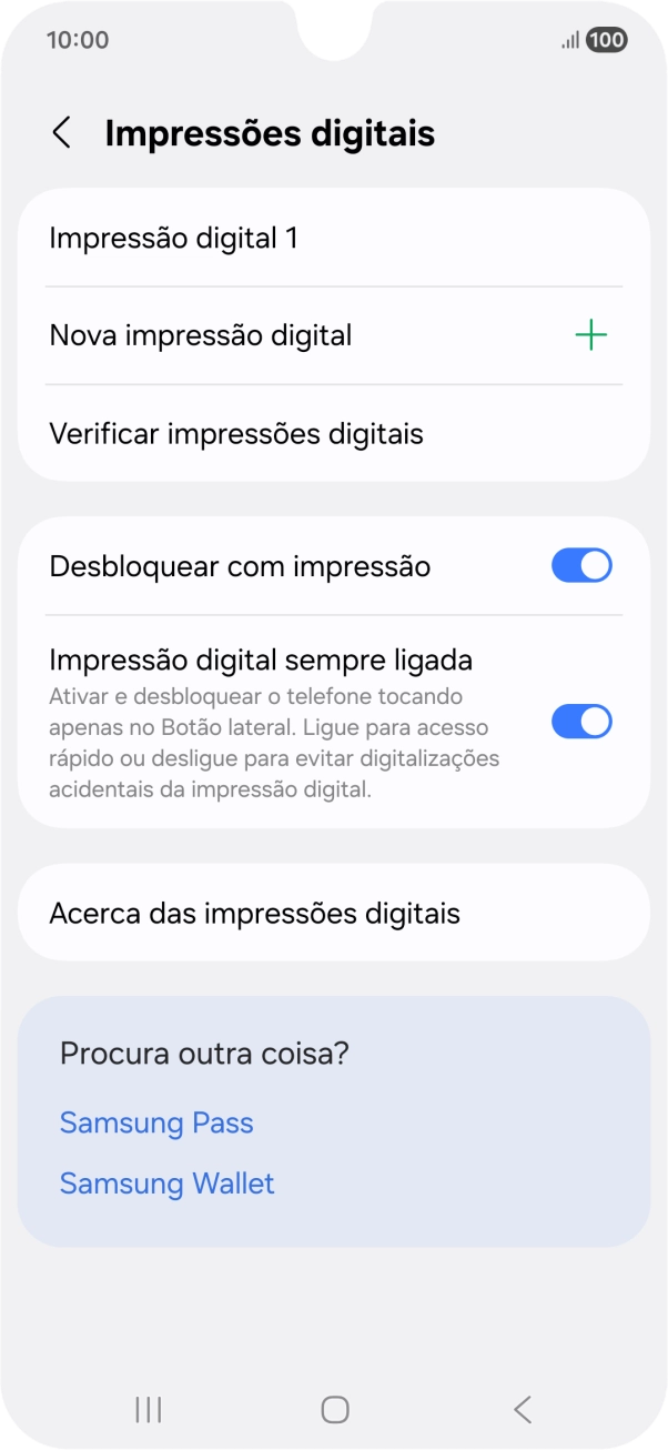Prima as definições pretendidas para as ativar ou desativar.