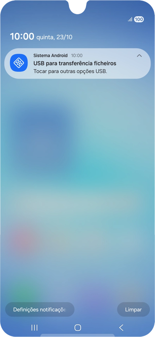 Prima Tocar para outras opções USB..