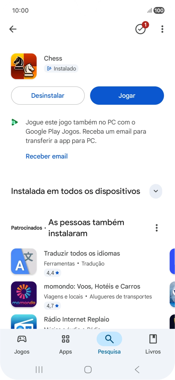 Prima a tecla de início para terminar e voltar ao ecrã inicial.