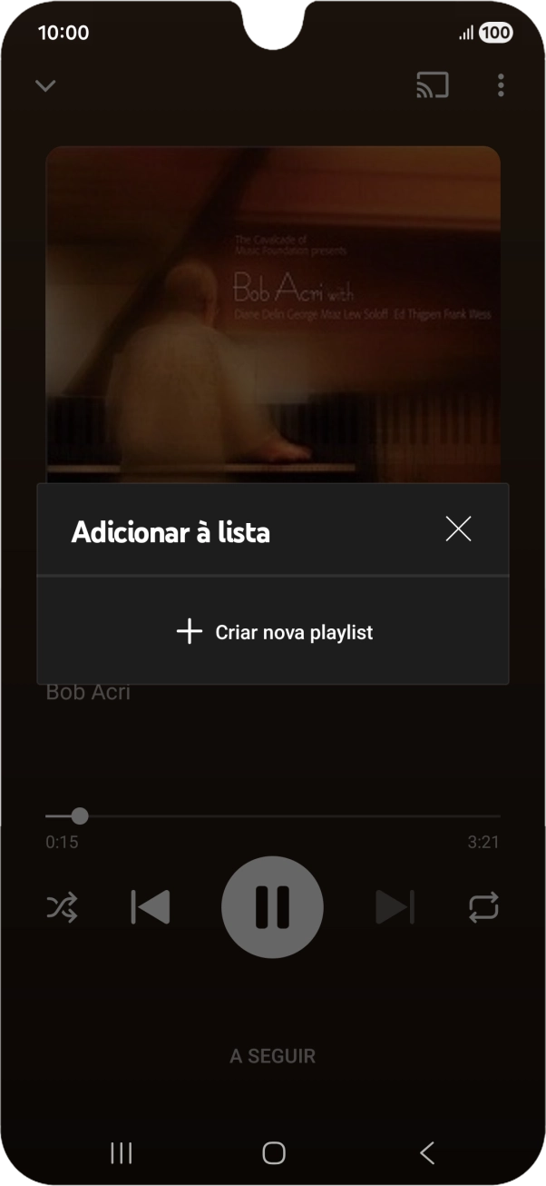 Prima Criar nova playlist.