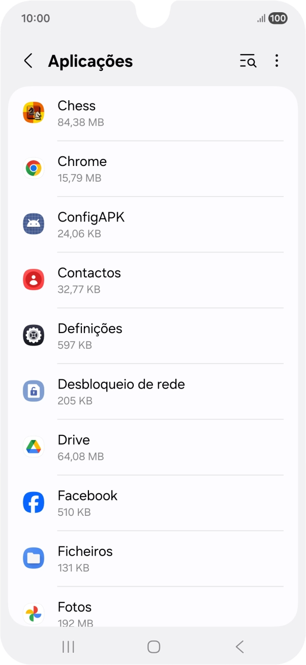 Prima a app pretendida.
