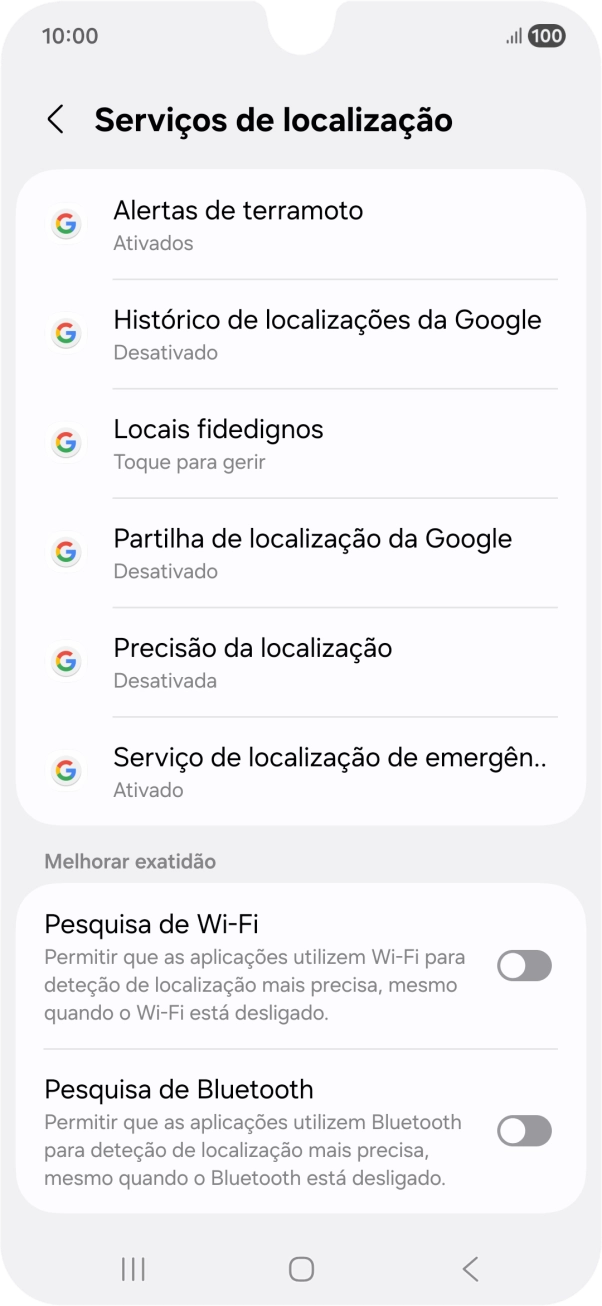 Prima Precisão da localização.
