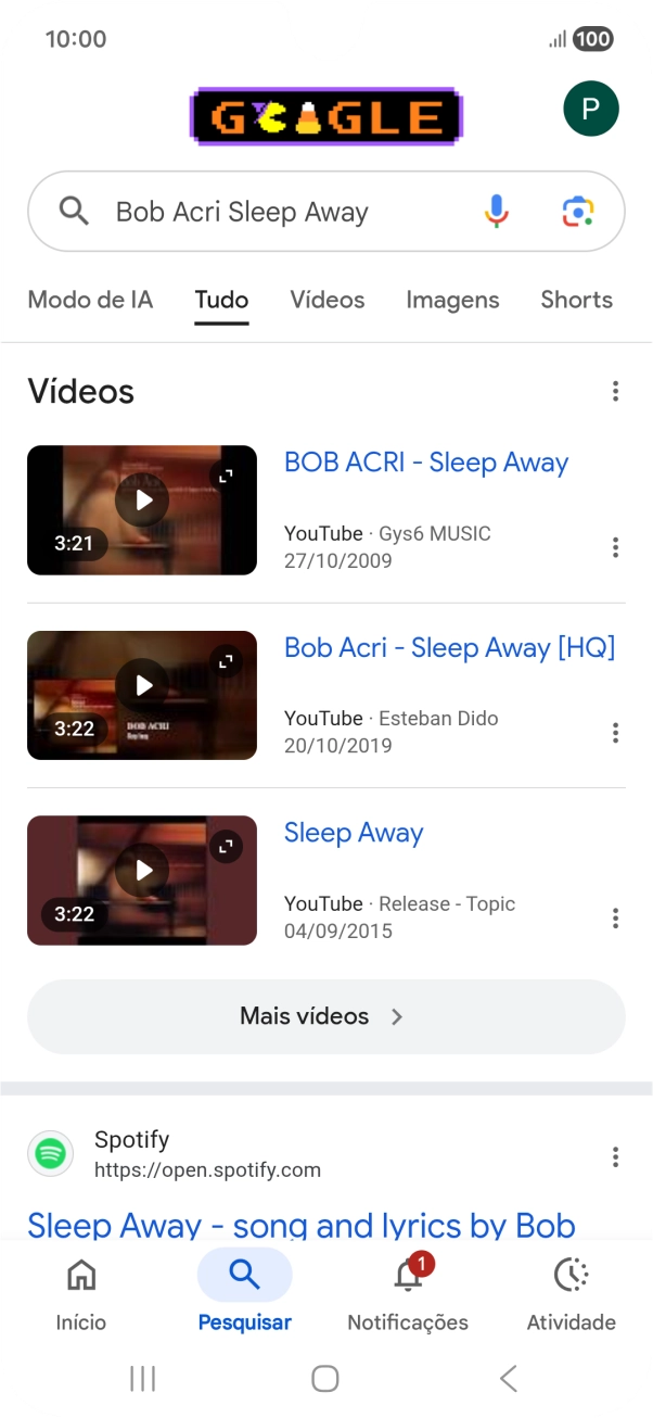 Siga as indicações no ecrã  para utilizar os resultados da pesquisa.