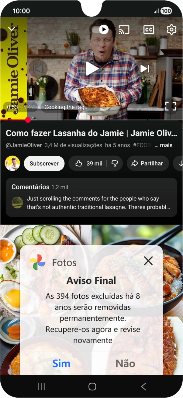 Prima a tecla de início durante uns instantes, para ativar a Gemini.