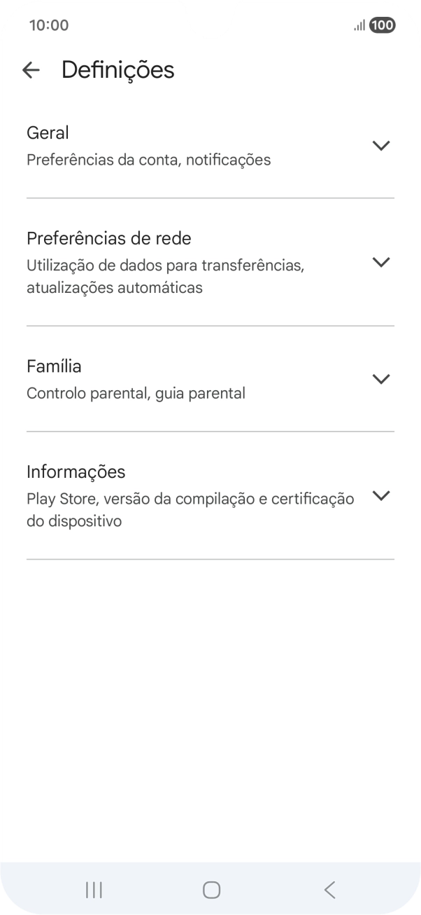 Prima Preferências de rede.