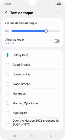 Prima os tons de toque pretendidos para os ouvir.