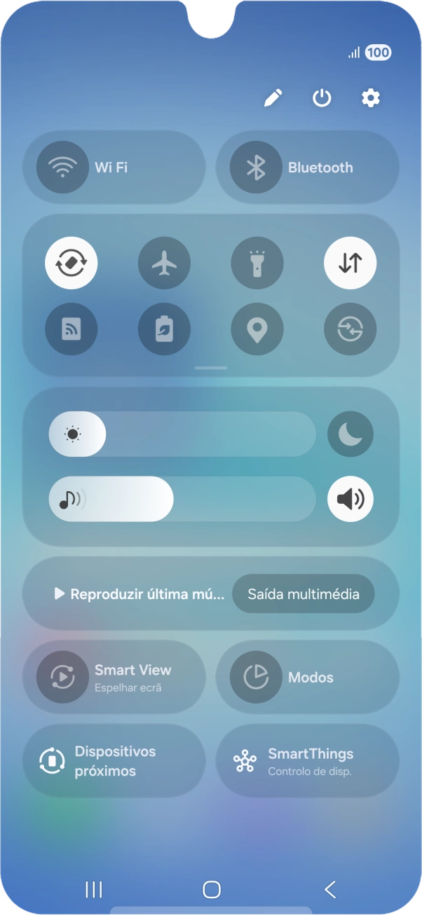 Prima o ícone de definições.