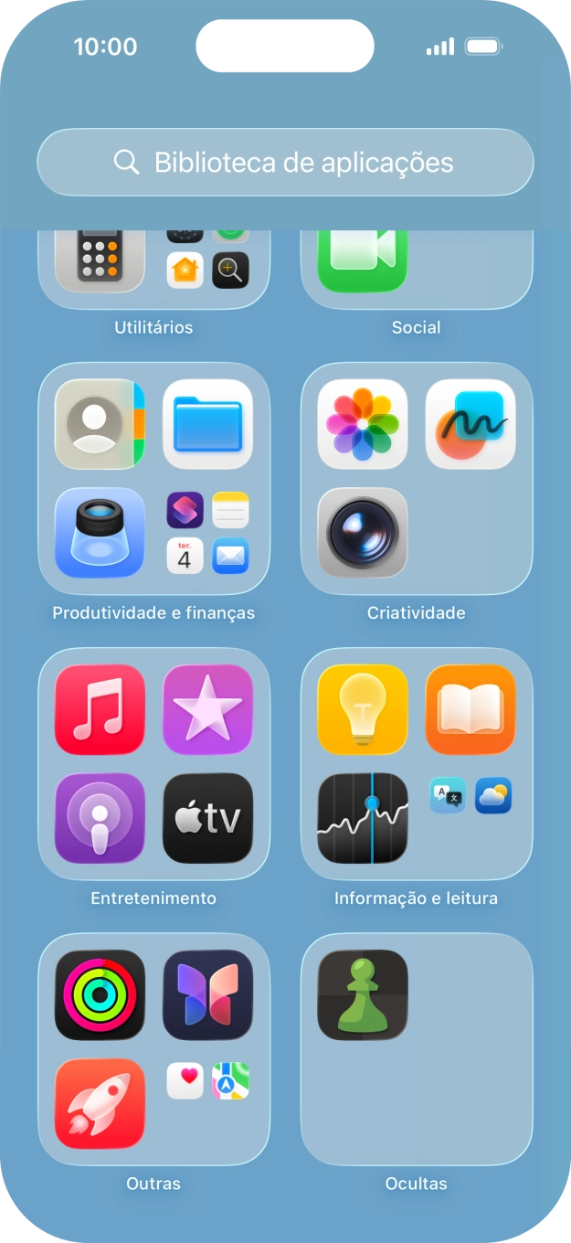 Mantenha premida por um momento a app pretendida.