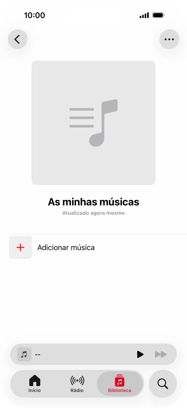 Prima Adicionar música.