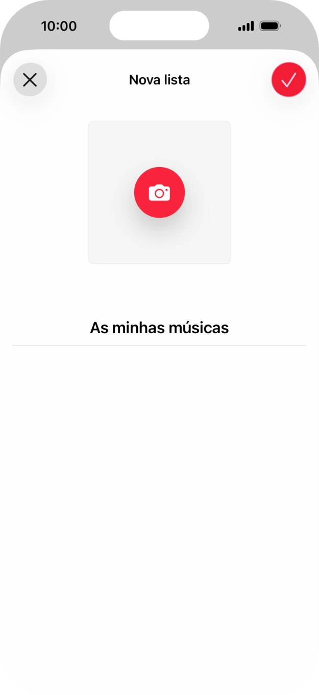 Prima o ícone para aceitar.