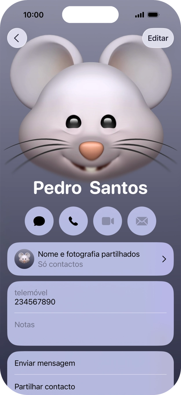 Para voltar ao ecrã inicial, deslize o dedo de baixo para cima a partir da base do ecrã.