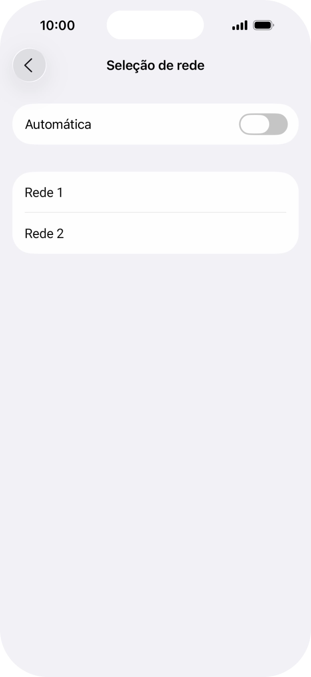Se desativar a função, prima a rede pretendida.