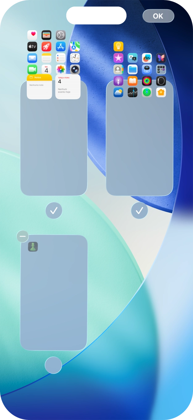 Prima o ícone de apagar junto do ecrã inicial pretendido.