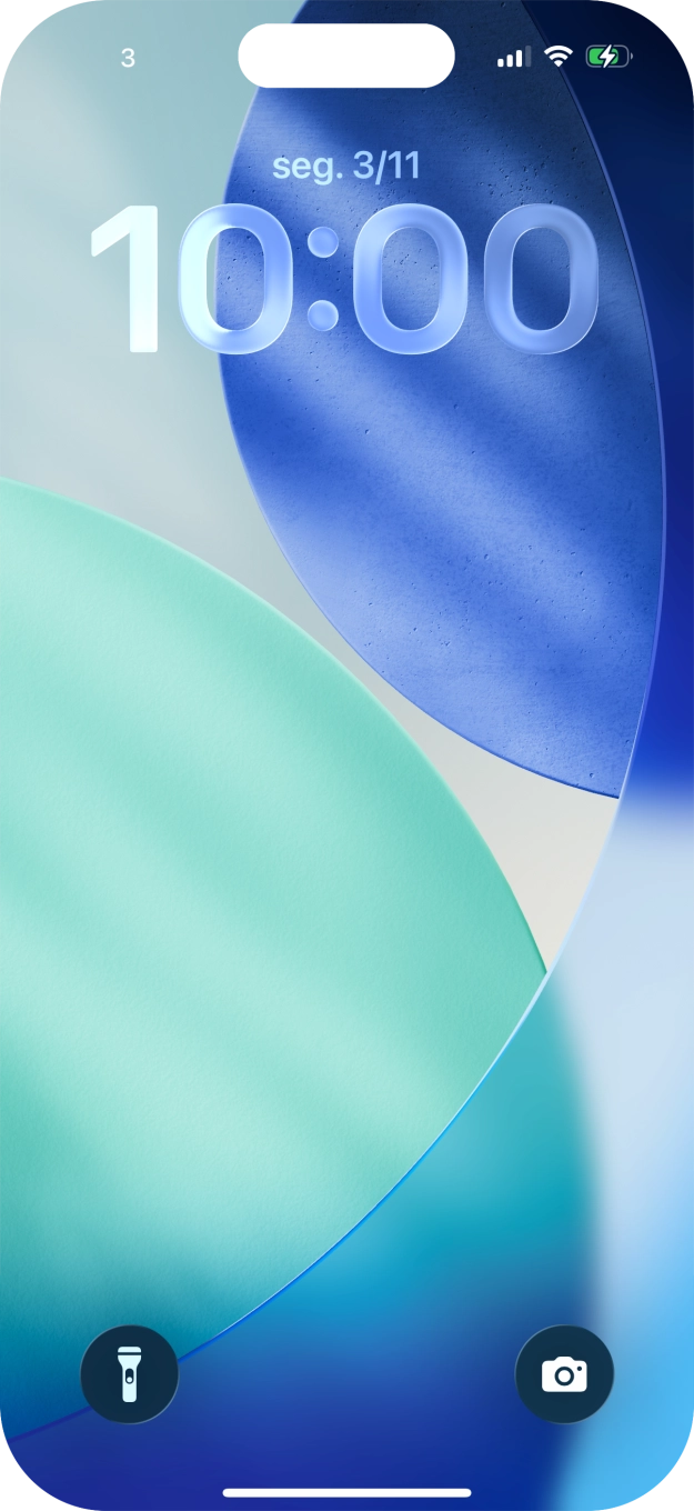 Prima durante um momento em qualquer ponto do ecrã de bloqueio.