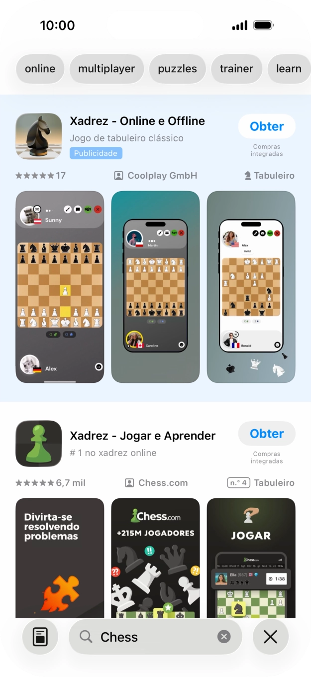 Prima a app pretendida.