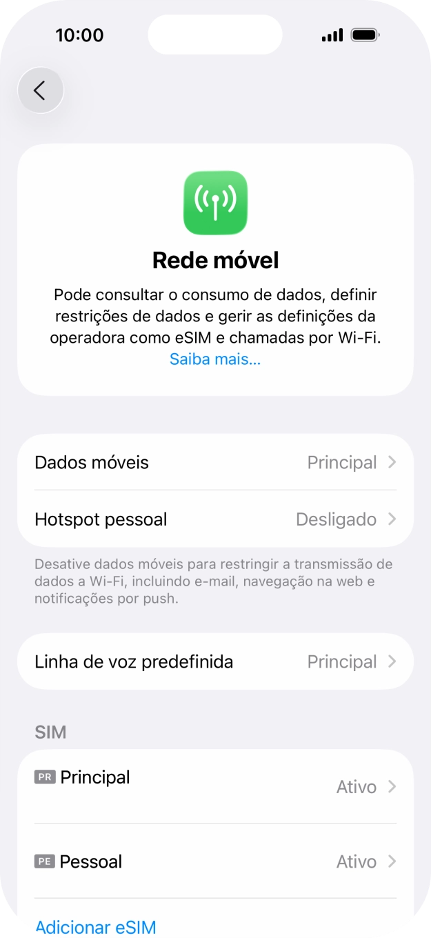 Prima Dados móveis.