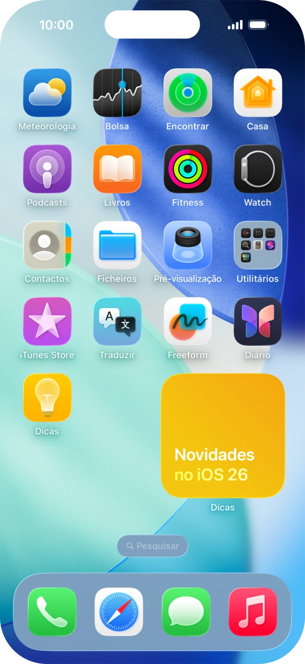 Se utilizar uma pilha de widgets: Deslize o dedo para cima ou para baixo na pilha para escolher o widget pretendido.