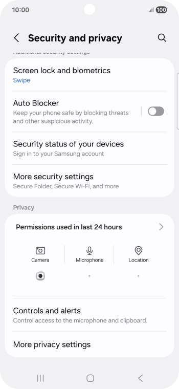 Press More security settings.