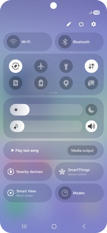 Press the settings icon. Press the settings icon.