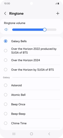 Press the different ring tones to hear them.