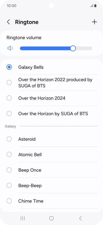Press the different ring tones to hear them.