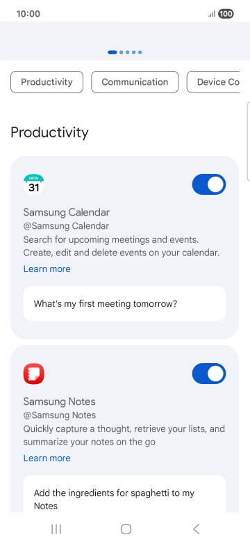 Press the indicator next to the required extension to turn on the function. Press the indicator next to the required extension to turn on the function.