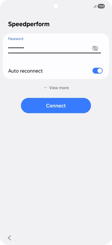 Key in the password for the WiFi network and press Connect.
