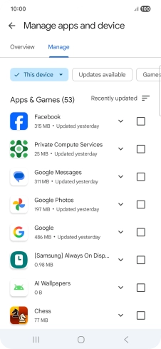 Press the required app.