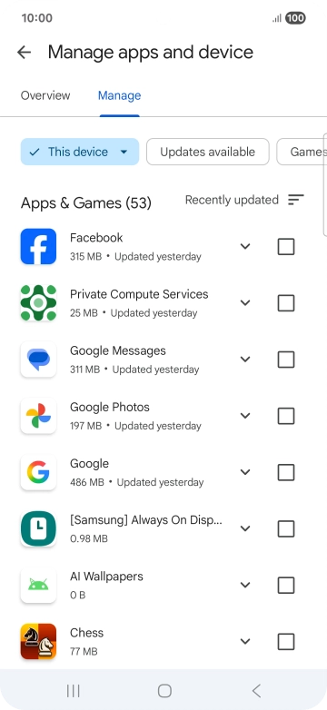 Press the required app.