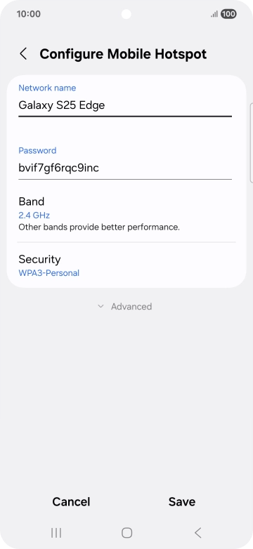 Press the field below 'Password' and key in the required password.