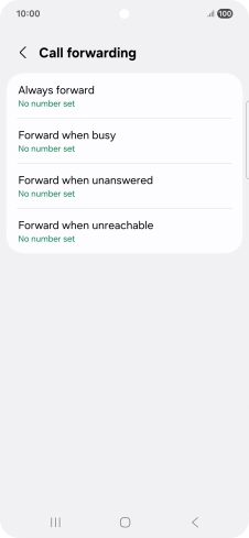 Press the required divert type.