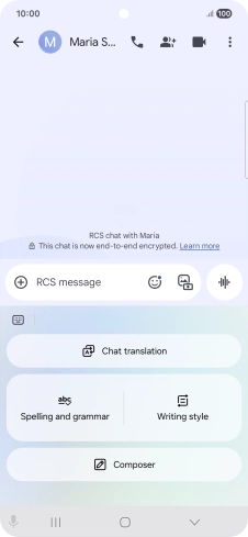 To generate a text, press Composer and follow the instructions on the screen to use the function.